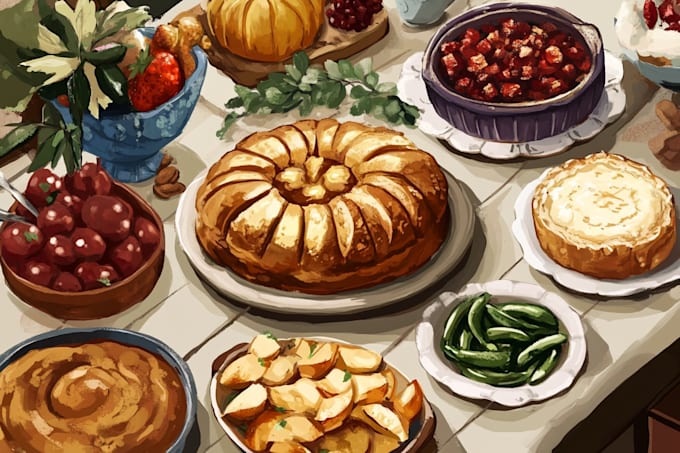 create food illustration in my style