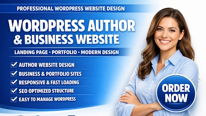 build wordpress author website, author landing page, business website, portfolio