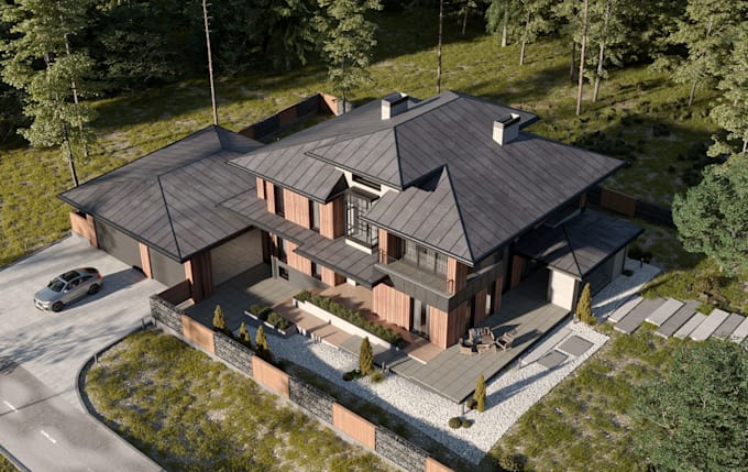 model 3d exterior building using blender, structural 3d designer, elevation cgi