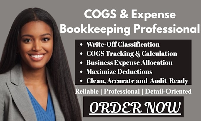 do write off classification, cogs bookkeeping and business expense allocation