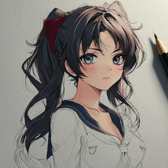 draw an anime character illustration for commercial use