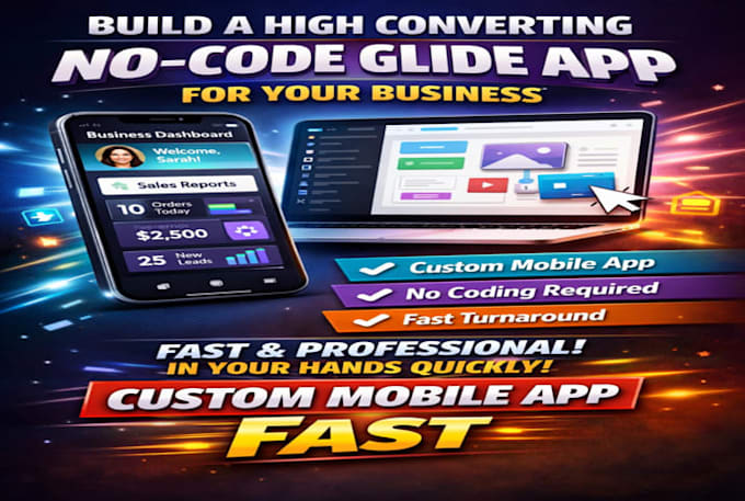 build a high converting no code glide app for your business custom mobile app