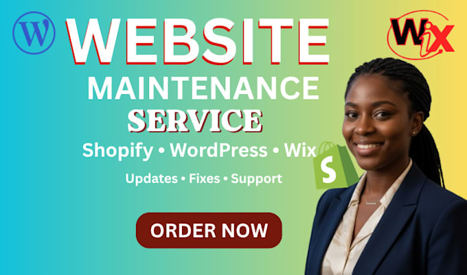 do website support and maintenance for shopify, wordpress, and wix