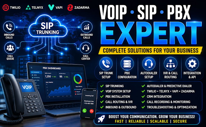 sip trunking fusionpbx vapi telnyx twilio zadarma voip pbx voip autodialer pbx
