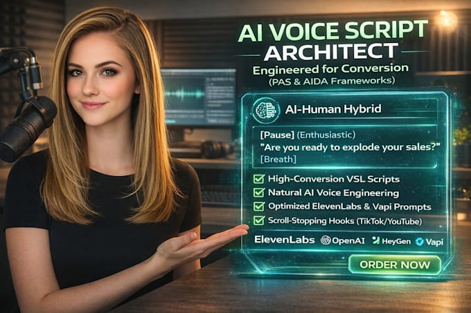 write high conversion vsl scripts and engineer ai voiceover prompts