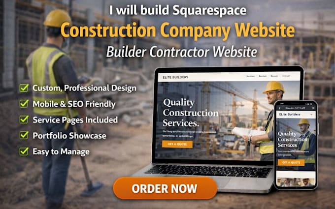build squarespace construction company website builder contractor website