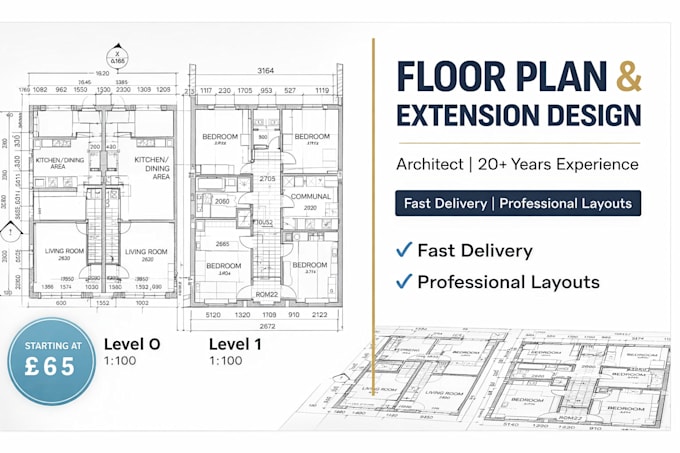 Design detailed floor plans and house extension layouts by Chamber284 ...