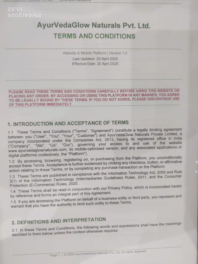 draft nda, non compete agreement and terms and conditions