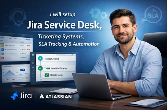 setup jira service desk, ticketing systems, sla tracking, and automation