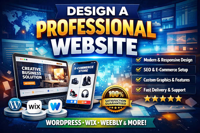 design or redesign a professional wordpress website, wix website, weebly website