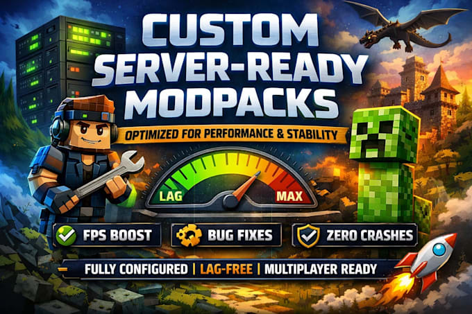 create custom server ready modpacks optimized for performance and stability