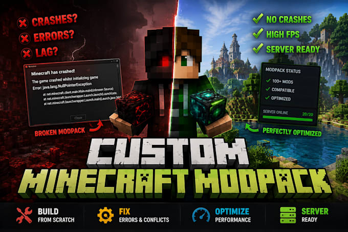 create, fix and optimize your custom minecraft modpack