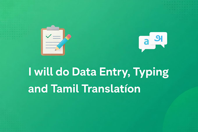 data entry typing tamil to english translation