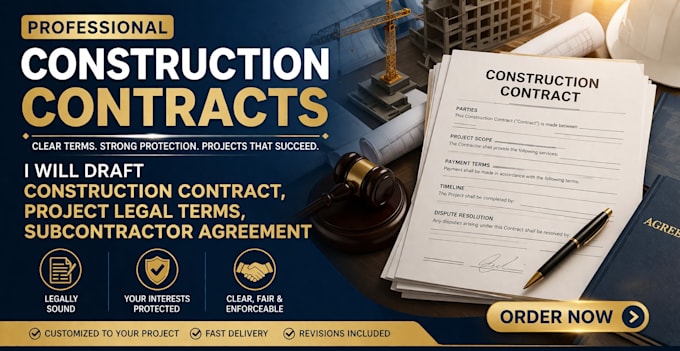 draft construction contract, project legal terms, subcontractor agreement