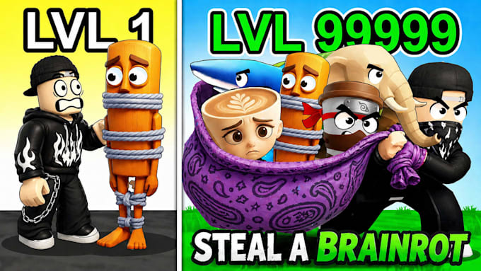 do roblox full game creation, steal a brainrot, grow a garden or simulator game