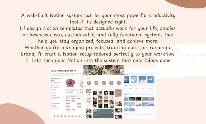 setup notion, custom notion template, notion workspace for you
