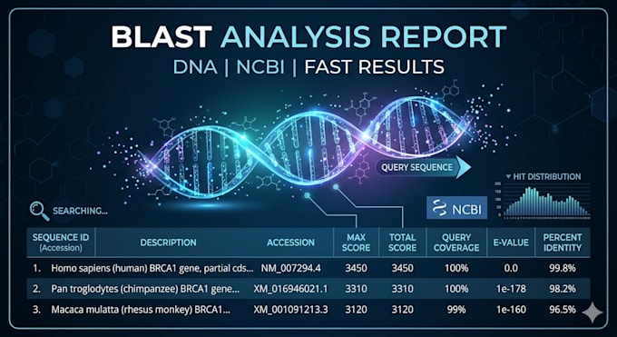 blast analysis dna sequence identification  detailed report