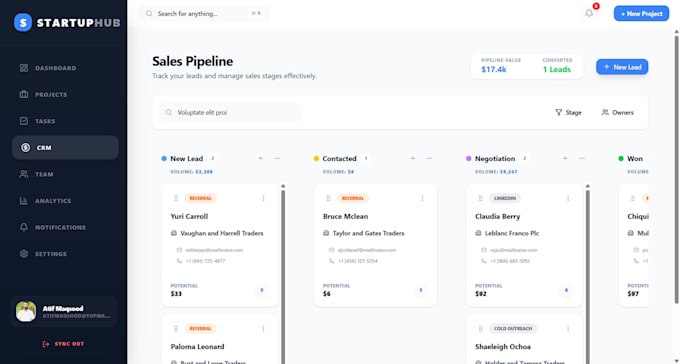 build saas dashboard admin panel using react and node js