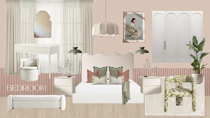 design interior mood board and architectural concept board for your space