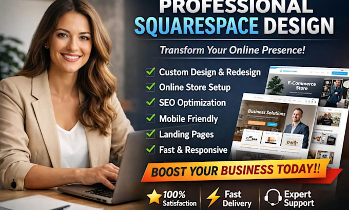 design modern squarespace website or redesign squarespace site