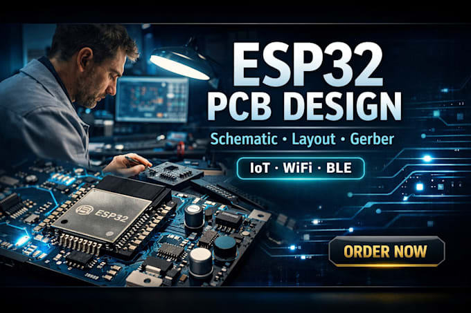 design professional esp32 pcb schematic manufacturing ready layout