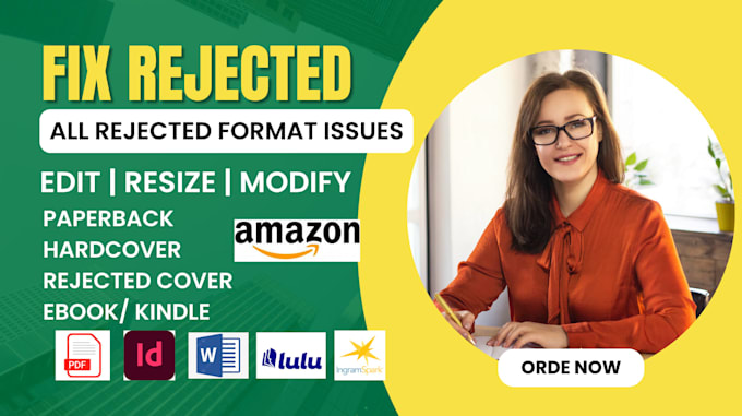 format,edit, resize, fix rejected kindle book covers ebook for amazon KDP upload