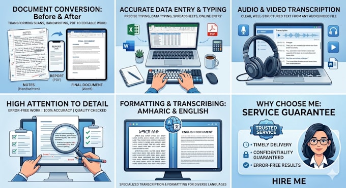 fast typing, data entry and transcription