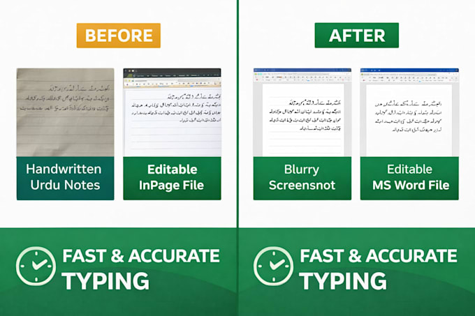 do urdu typing from image, PDF, and handwritten notes