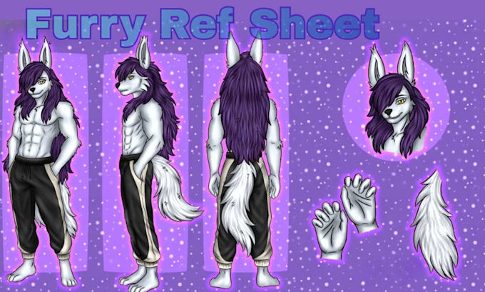 Draw character sheet or furry reference sheet, fursona oc anthro ref ...