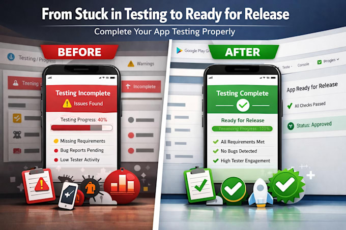 provide 12 tester closed user testing for google play console for 14 days