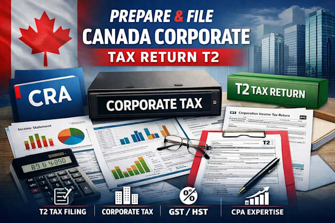 prepare and file canada corporate tax return t2
