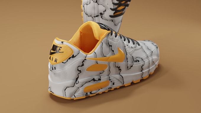 design custom 3d shoe, sneaker, footwear cad model and realistic render