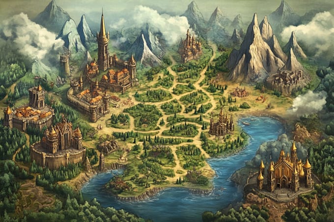 make a fantasy map for rpg fantasy