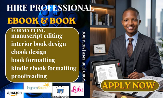 do professional ebook formatting for amazon KDP and kindle books