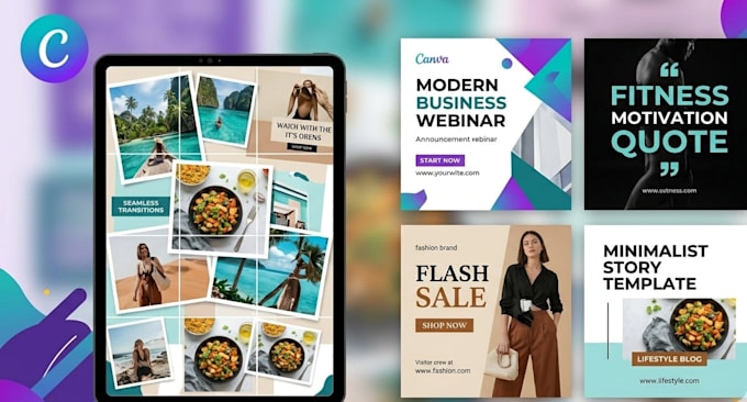 design modern aesthetic canva templates for instagram branding
