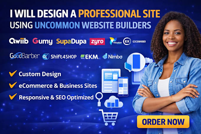 design a professional website using shift4shop supadupa volusion ekm