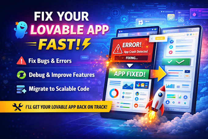 fix, debug and migrate lovable ai web, app and mvp