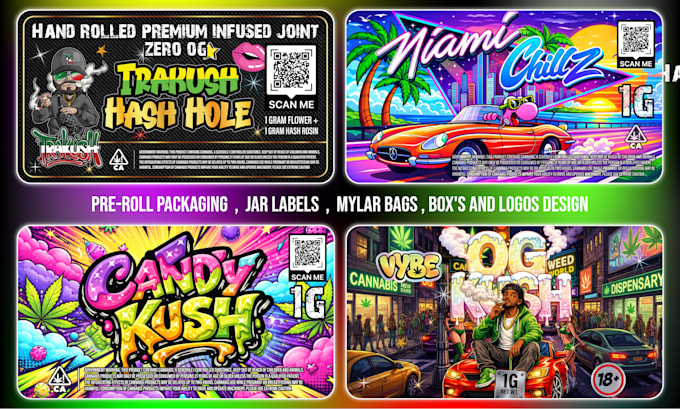 design premium cannabis pre roll, jar labels weed packaging