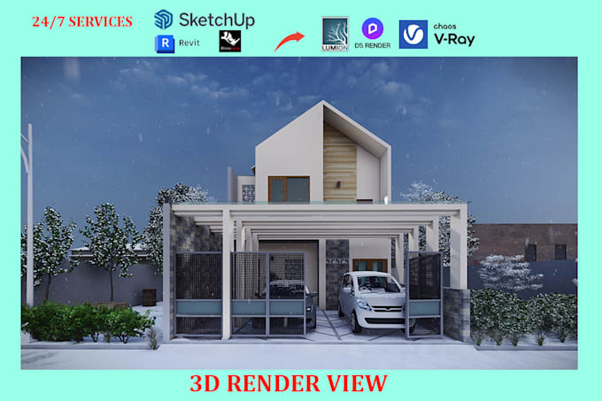 render interior, exterior and walkthrough 3d model