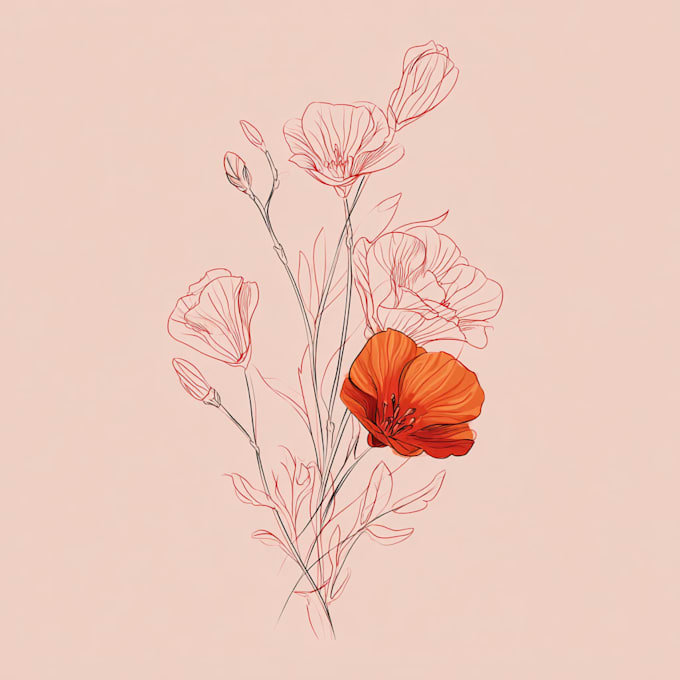 design best botanical line art  illustration