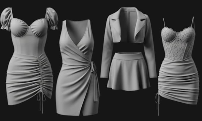 Design,texture and rig 3d clothing mesh for vrchat second life fivem ...