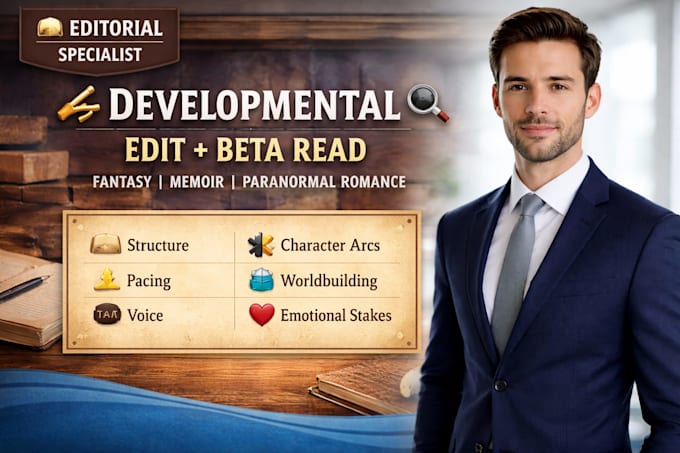 developmental edit, beta read fantasy, memoir and paranormal romance