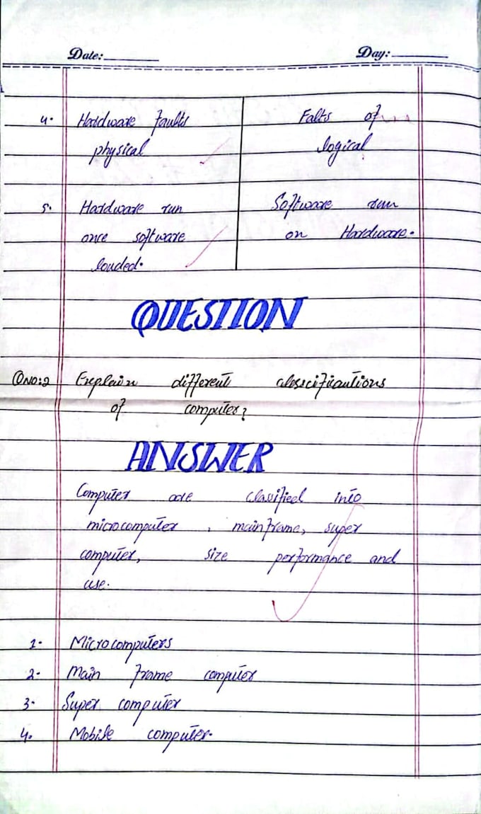 do hand written assignments and notes in professional handwriting
