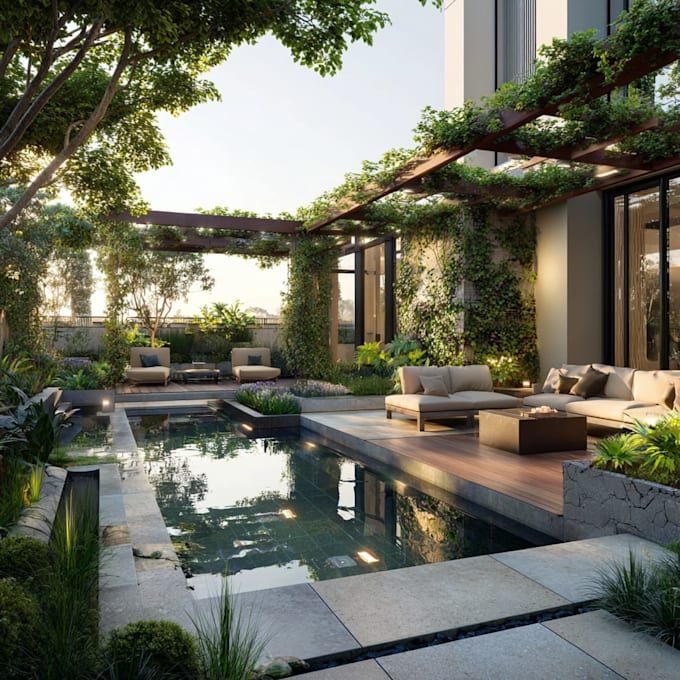 do backyard landscape design, frontyard, pool, patio, garden