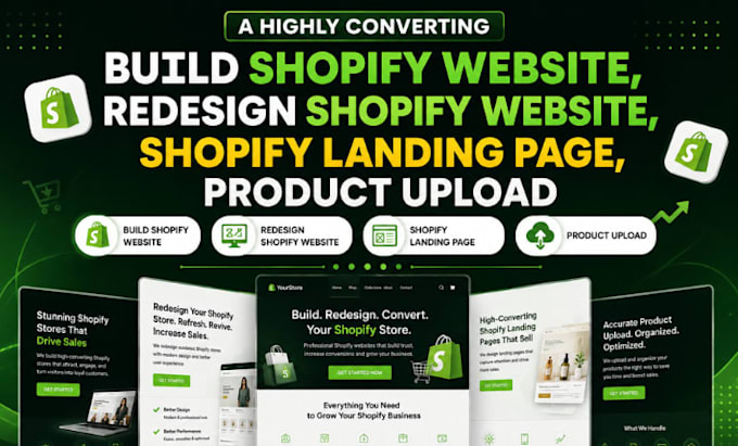 build shopify website redesign shopify landing page develop shopify upload