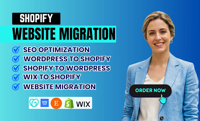 migrate wordpress website or shopify migration or wix to wordpress
