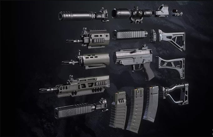 create 3d weapon models, gun models and game ready props for your game