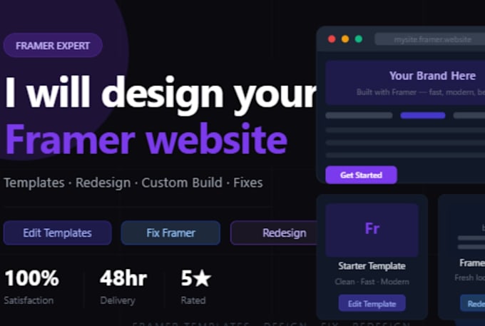 design edit fix your framer website framer templates framer redesign website VA