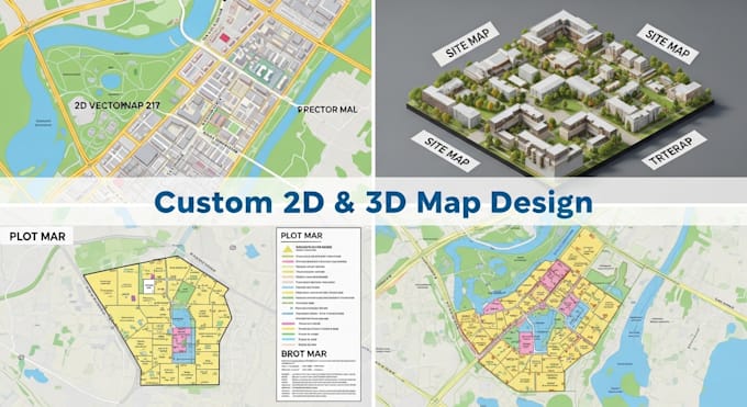 design 2d and 3d vector maps, site plans, property and plot maps
