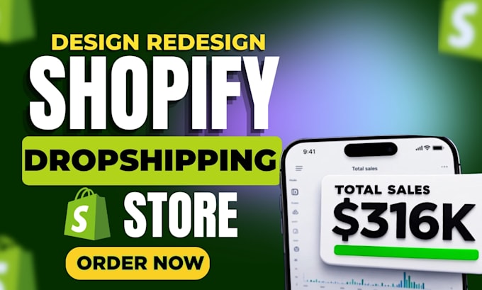 build shopify website, design or redesign shopify store, dropshipping store